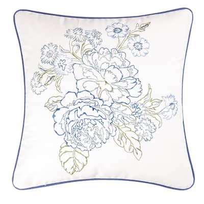 Laurel Embroidered Throw Pillow