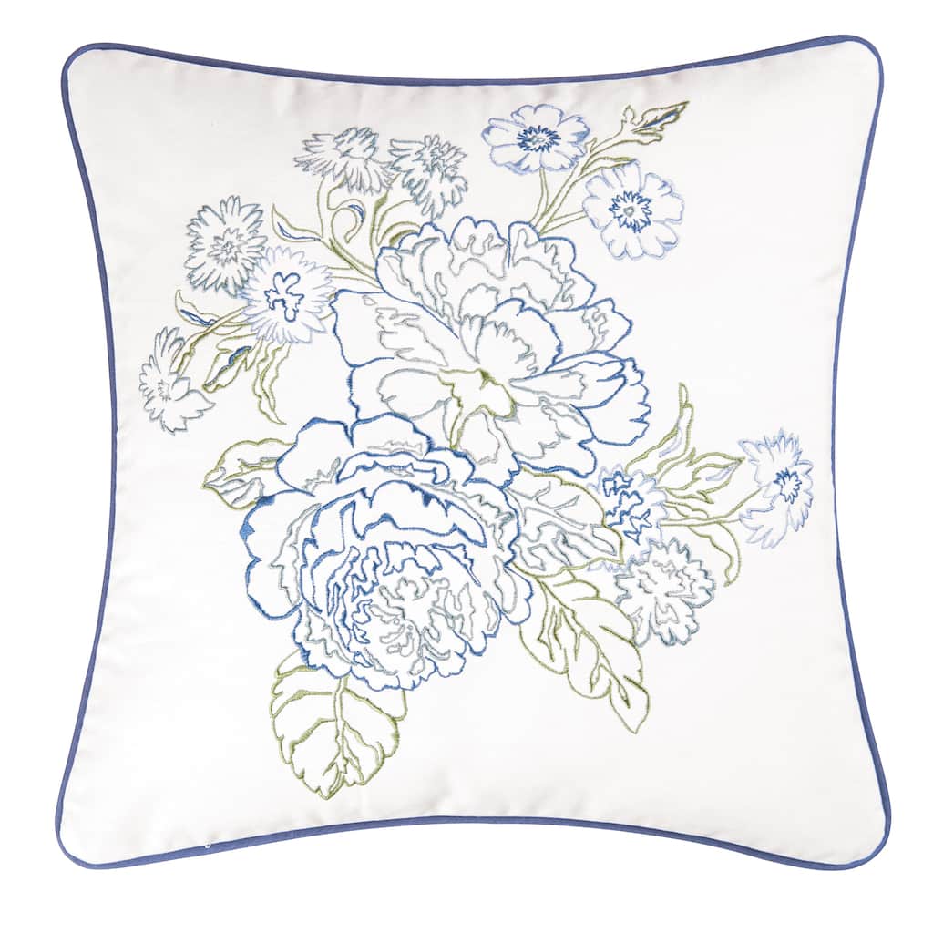 Laurel Embroidered Throw Pillow