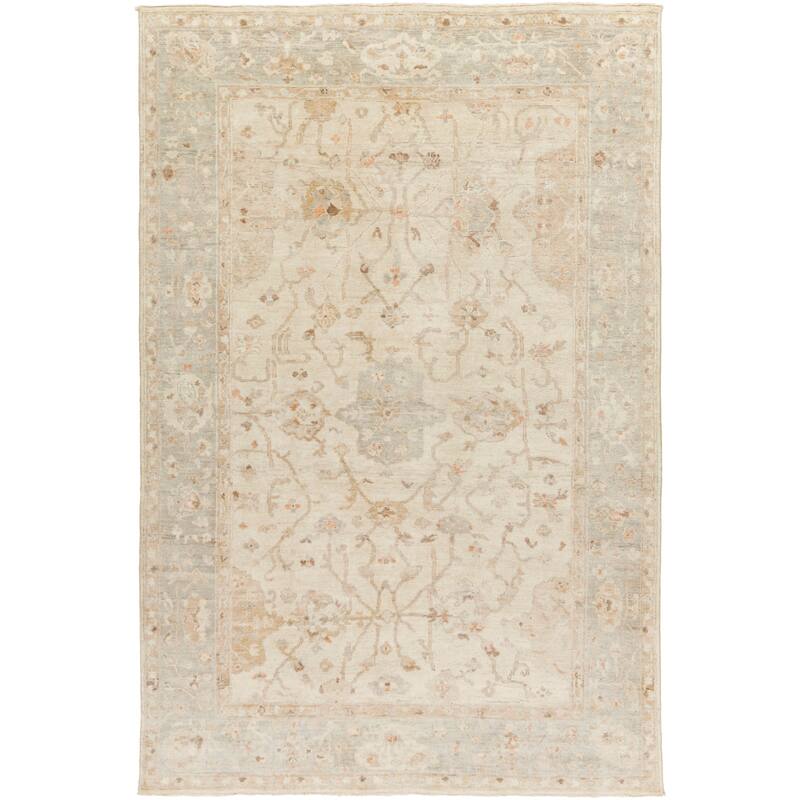 Hand Knotted Wigan Wool Area Rug - 9' x 13' - 9' x 13' - 9' x 13' - Light Grey
