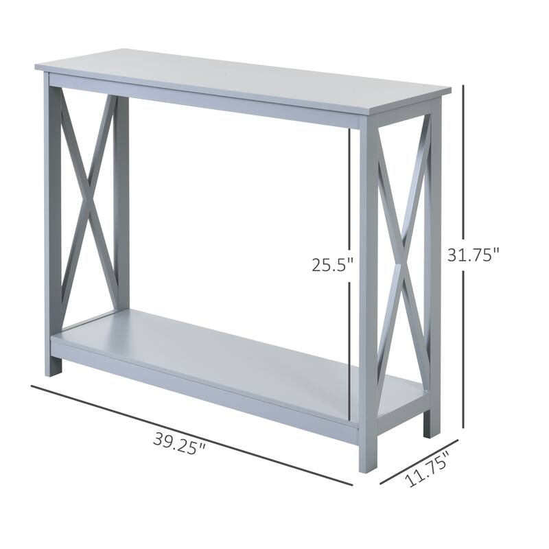 HOMCOM 2-Tier Console Table