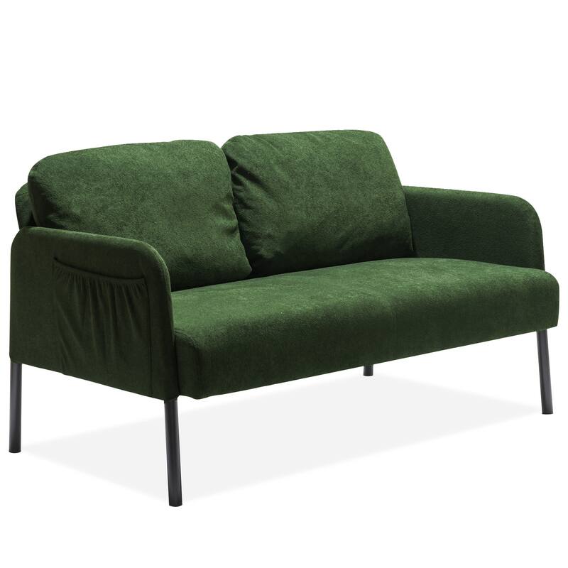 47.62" Fabric 2-Seater Sofa Couch with Sturdy Legs and Soft Polyester Fabric, Ideal for Small Spaces
