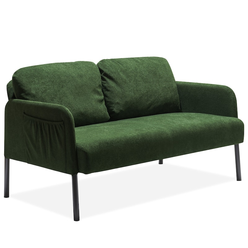 Fabric Loveseat Sofa, Tufted Couch Modern Upholstered Deep Seat Sofa Lounge Couch, 2-seat Armchair for Living Room
