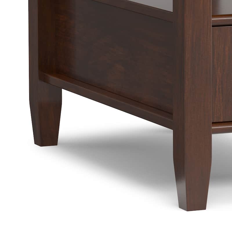 WYNDENHALL Norfolk SOLID WOOD 14 inch Wide Rectangle Transitional Narrow Side Table - 14 Inches wide