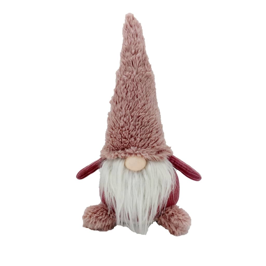 Fuzzy Hat and Shoe Christmas Gnome Decoration - 16.5" - Pink