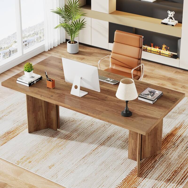 63-Inch Modern Executive Desk Large Office Computer Desk Writing Table