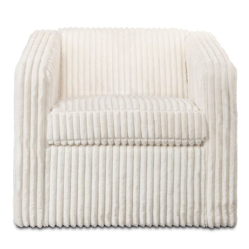 Harp & Finial - Sandoval Swivel Chair - Mega Ivory On Hardwood Frame
