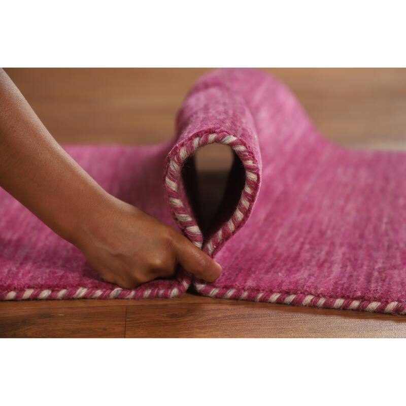 Violet Tribal Gabbeh Indian Runner Rug Handmade Wool Carpet - 2'4" x 9'8"