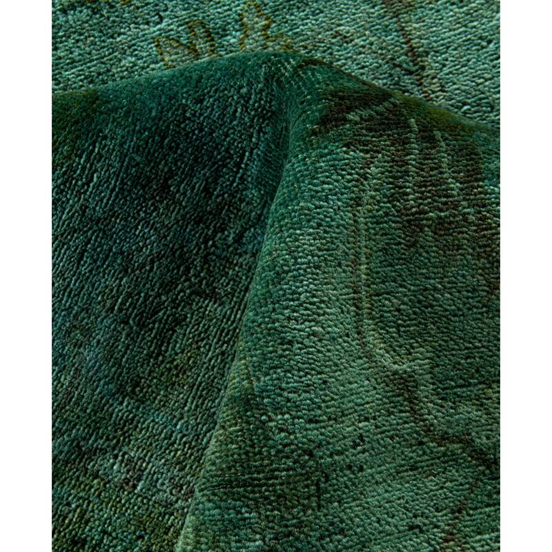 Overdyed One-of-a-Kind Hand-Knotted Area Rug - Green - 8' 1" x 10' 4"