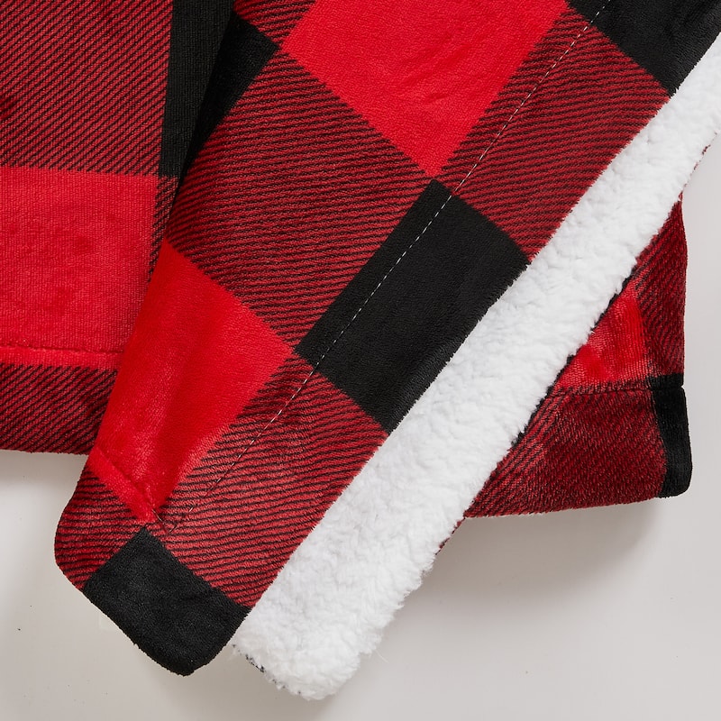 Linery & Co. Velvet Plush Reversible Sherpa Throw Blanket