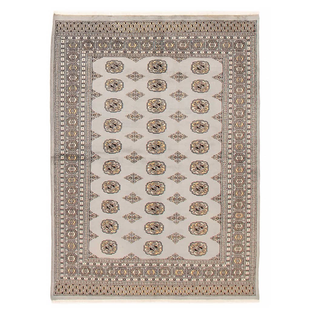 Finest Peshawar Bokhara Grey Rug 5'6" x 7'6" - 5'6 x 7'6
