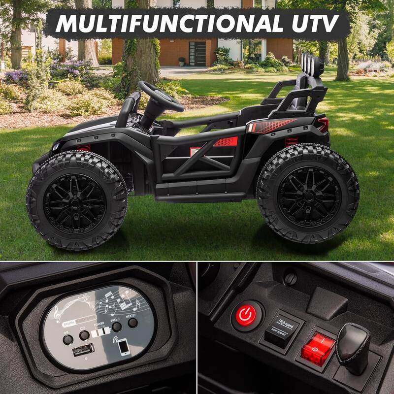 Kids Ride On UTV, 24V Ride On Toys for Big Kids UTV with RC, 130W Motor, Four-Wheel Suspension
