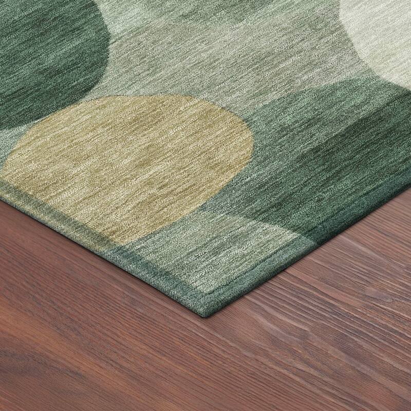 Machine Washable Indoor/ Outdoor Modern Circy Chantille Rug