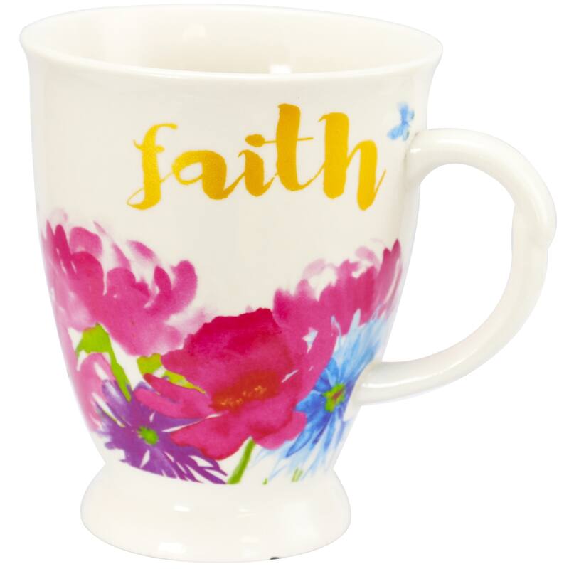 Gibson Bold Floral 17.4 oz Cup set of 4 Assorted Designs