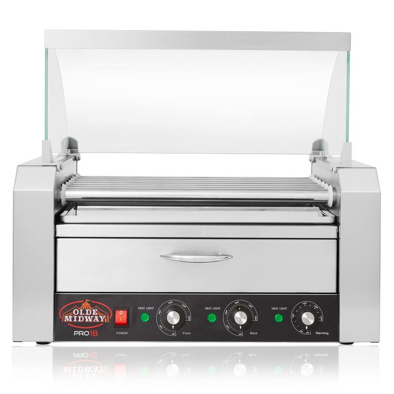 Electric Hot Dog Roller Grill Cooker Machines with Bun Warmer