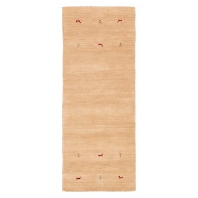 Kashkuli Gabbeh Beige Rug 2'5" x 6'6" - 2'5 x 6'6