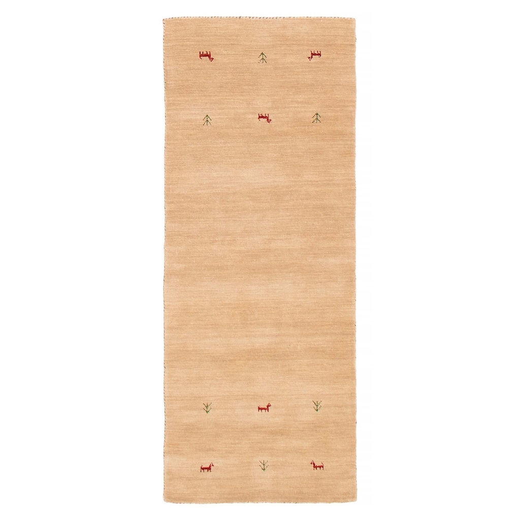 Kashkuli Gabbeh Beige Rug 2'5" x 6'6" - 2'5 x 6'6