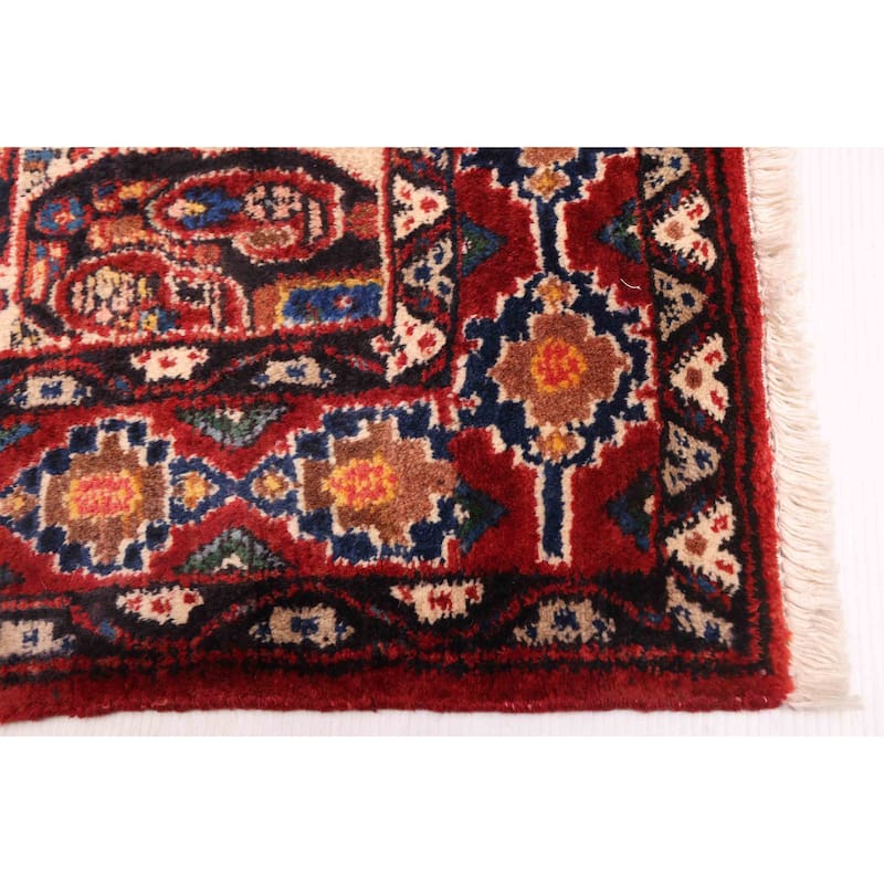 ECARPETGALLERY Hand-knotted Melis Vintage Cream, Red Wool Rug - 7'1 x 7'1