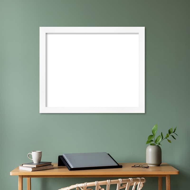 Amanti Art Cabinet White Narrow Framed Dry Erase Magnetic Board