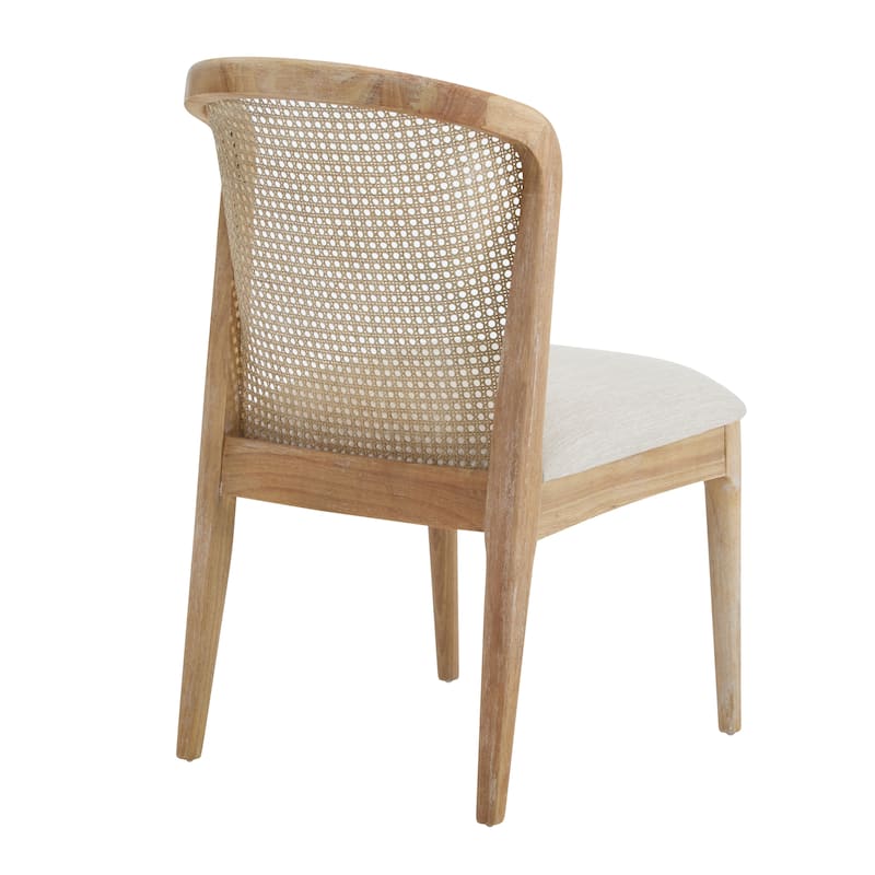 Whim Dining side Chair with Rustic Rubberwood Frame and Woven Cane Backrest (Set of 2) by Christopher Knight Home