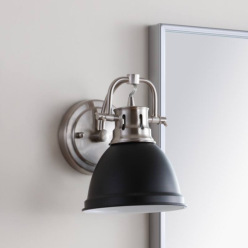 SAFAVIEH Lighting Muna Led Bathroom Sconce - 6.5"x8.5"x8.5" - 7Wx9Dx9H - Brush Nickel/Black