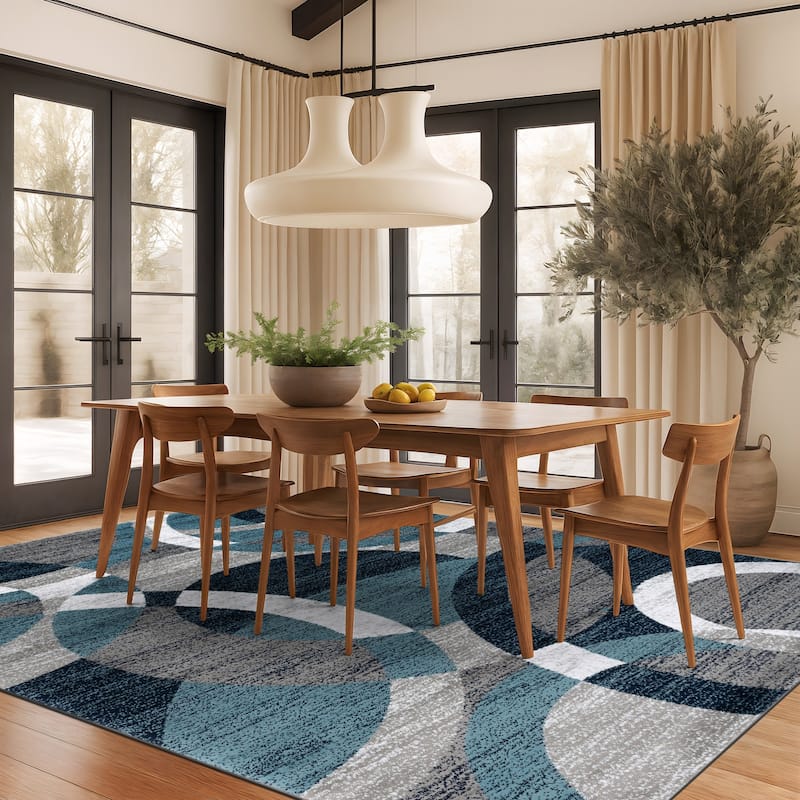 World Rug Gallery Geometric Circles Area Rug