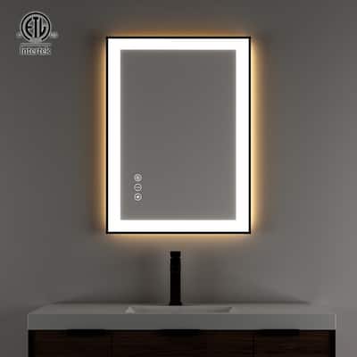 Rectangular LED Light Anti-Fog Vanity Mirror with Backlit, Front Light - 24 in. W x 32 in. H