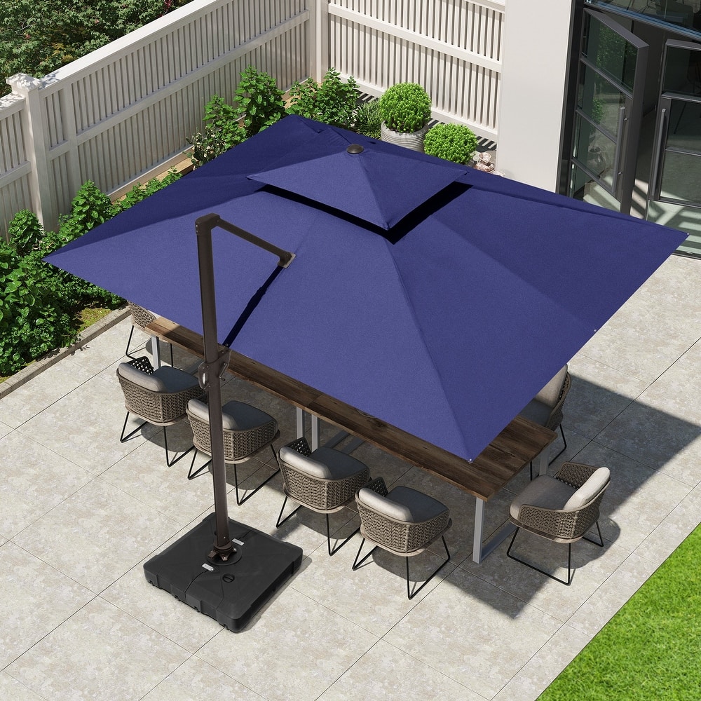 Crestlive Products 10 x 13ft Outdoor Patio Cantilever Umbrella with Base
