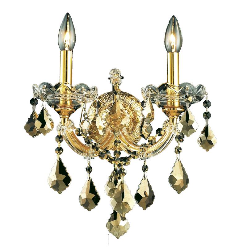 Fleur Illumination Collection Wall Sconce D:12in H:16in E:8.5in Lt:2 Gold Finish