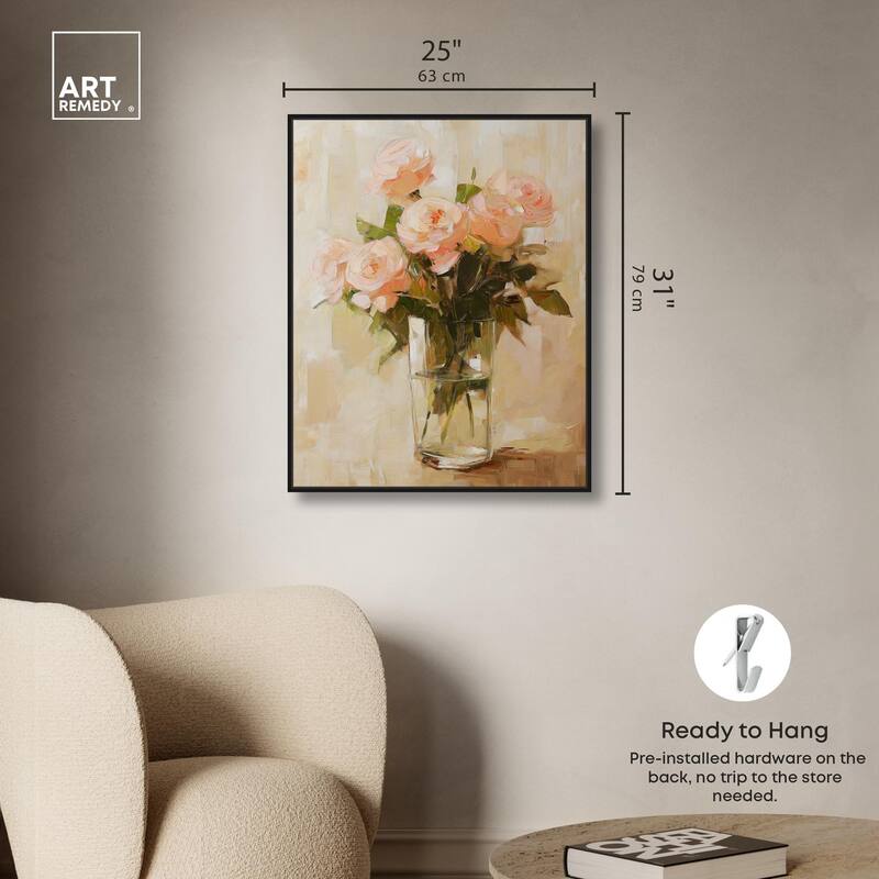 Soft Pink Blooms Canvas by Art Remedy