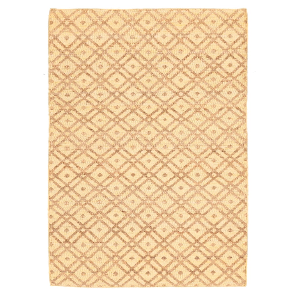 ECARPETGALLERY Flat-Weave Palas Denizli Light Gold Kilim - 5'3 x 7'6