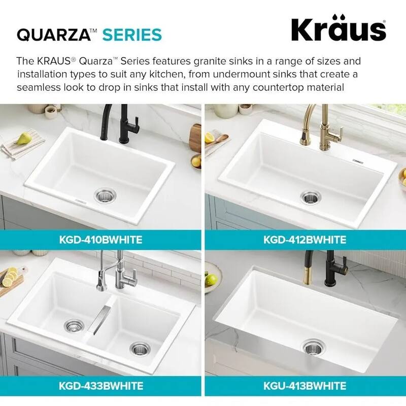 Kraus 31-1/2" Single Basin Undermount Granite Composite Kitchen Sink