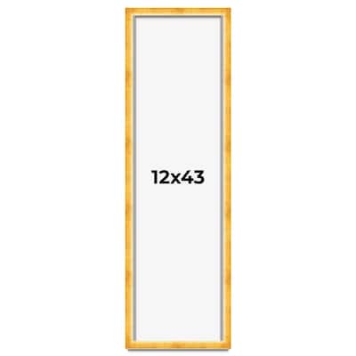 12x43 Shadow Box Frame Gold | 1.625 Inches Deep Real Wood Traditional