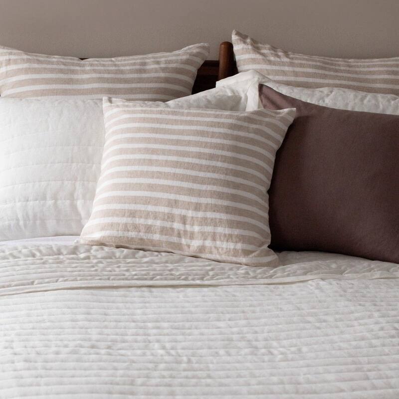 French Linen Pillow with Removable Sham by BOKSER HOME