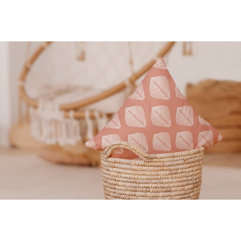 Fan Leaf Pattern Decorative Throw Pillow