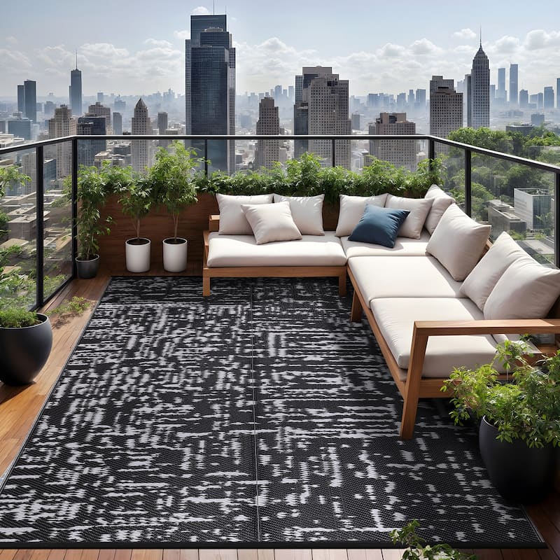 Beverly Rug Reversible Mats Plastic Outdoor Rug for Camping, Patio, Backyard, RV, Picnic, Deck