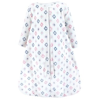 Hudson Baby Infant Girl Plush Sleeping Bag, Sack, Blanket, Long Sleeve Diamond
