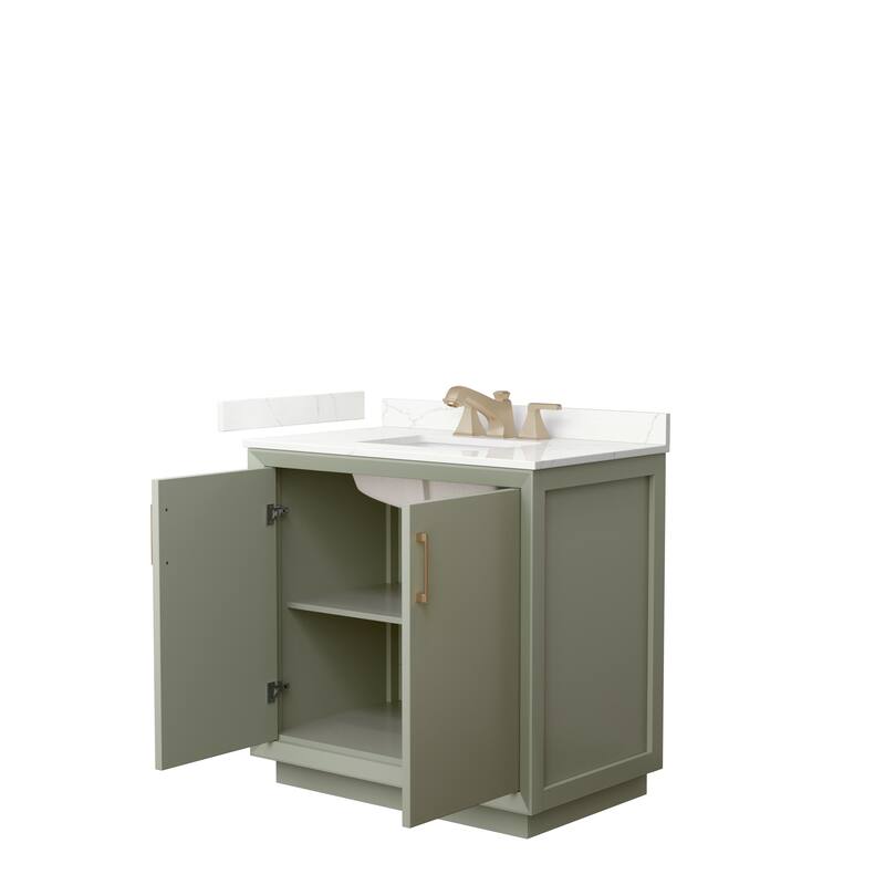 Strada 36-inch Single Vanity, Quartz Top