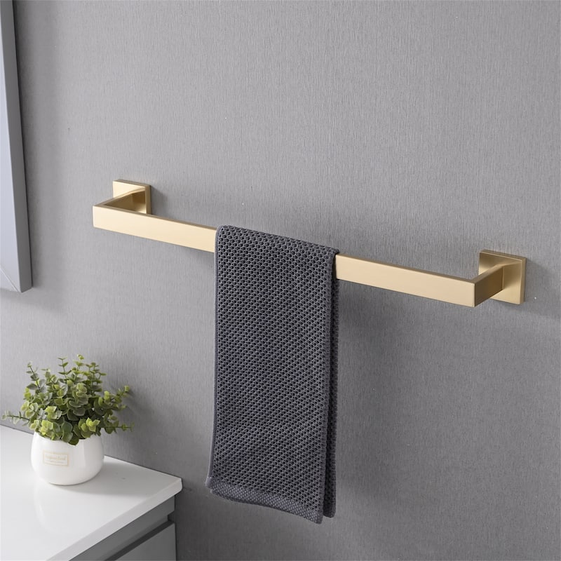 Wall Mount 4 Piece Bathroom Hardware Set Brushed Gold Bathroom Accessories Set Stainless Steel Towel Holder Bar Set