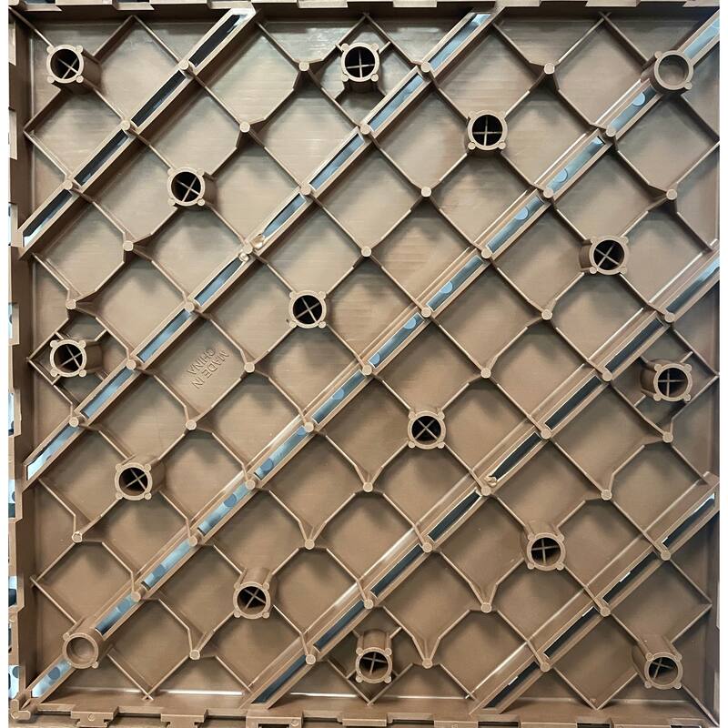 Plastic interlocking decking tiles, 44 packs of terrace decking tiles, 12 inches x 12 inches waterproof for all-weather use