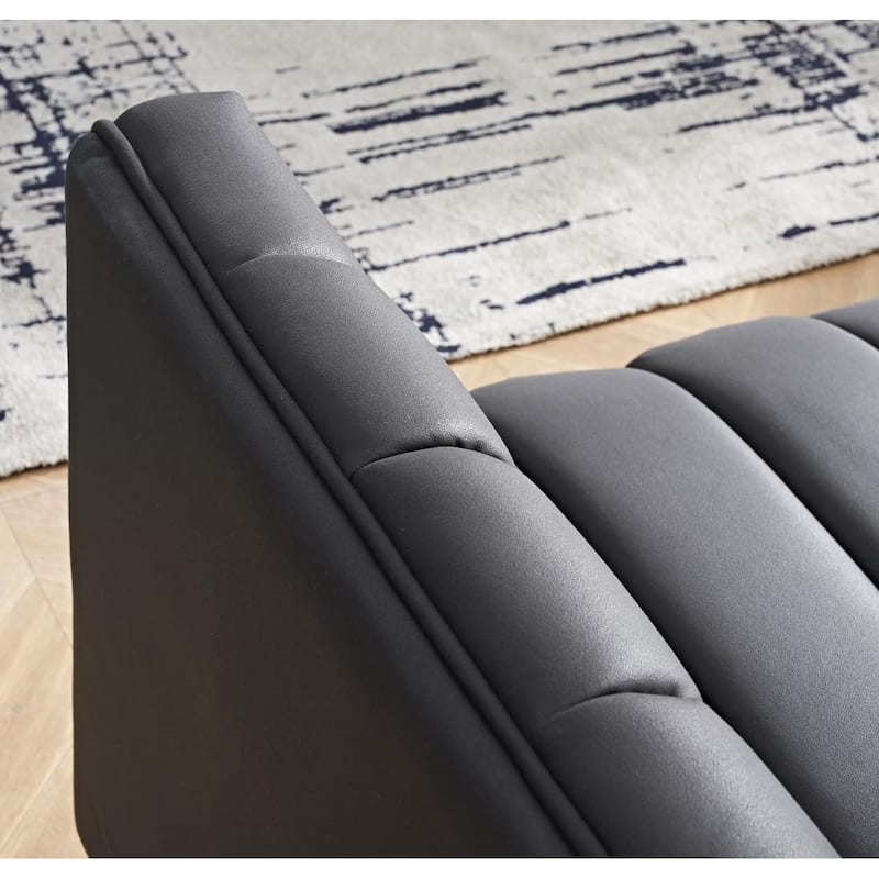 Glam Fabric Upholstered Solid Wood Frame 82.7" Art Deco Sofa