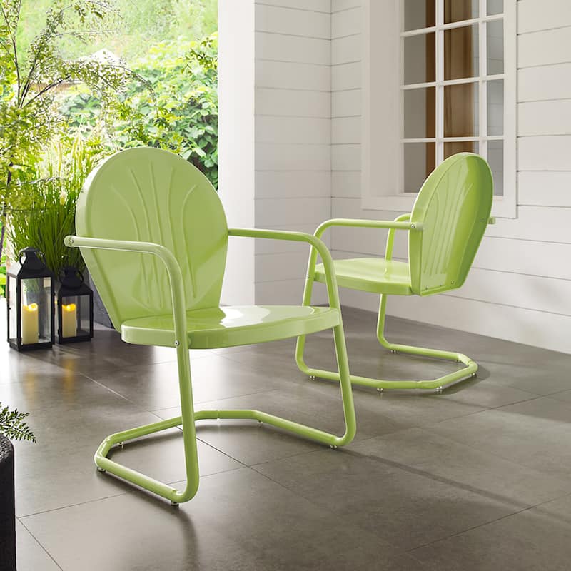 Crosley Griffith Metal Chair In Key Lime - 22 W x 28.2 D x 33.25 H