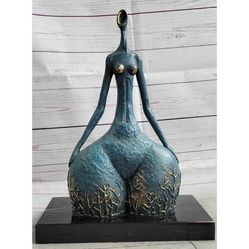 Original Signed Bronze Sculpture Statue Curvy Wide Waist Figure Female Boteroismo 15 Inches X 11 Inches