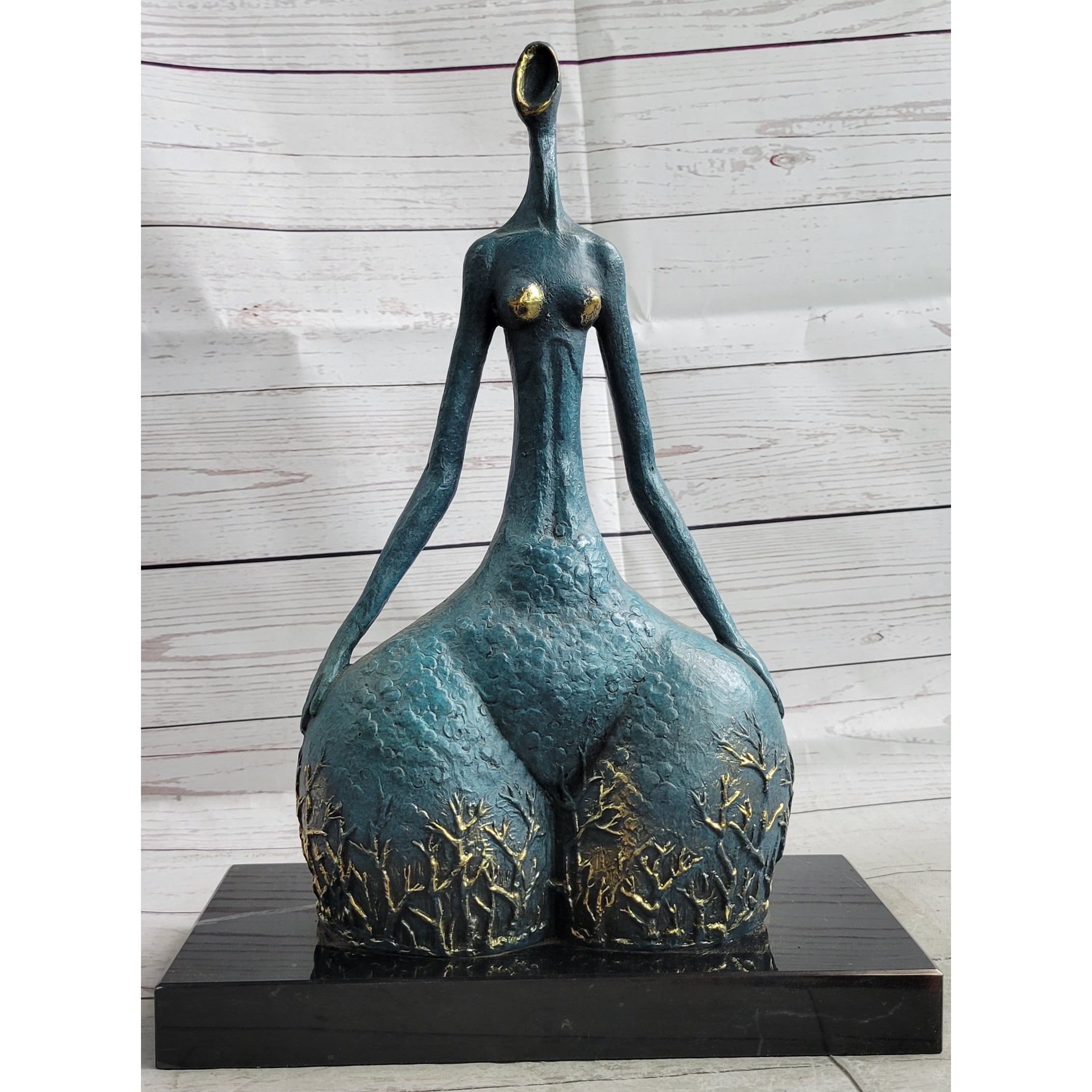 Original Signed Bronze Sculpture Statue Curvy Wide Waist Figure Female Boteroismo 15 Inches X 11 Inches