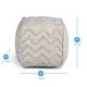 preview thumbnail 7 of 5, The Curated Nomad Keowa Zigzag Handwoven Pouf