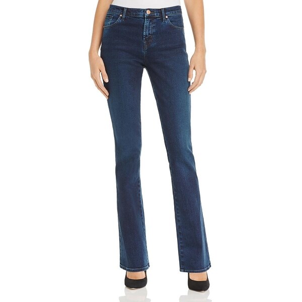 high rise dark wash bootcut jeans