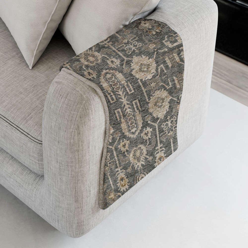 Premium Machine Washable Boho Global Sherpa Throw Blanket