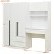 preview thumbnail 22 of 20, 3-Door Wooden Storage Desk Wardrobe for Bedroom with Shelves and 3 Drawers