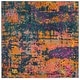 preview thumbnail 16 of 28, SAFAVIEH Madison Rajshri Vintage Boho Oriental Rug 6'7" Square - Blue/Orange - Square