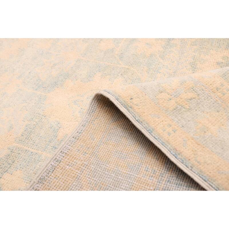 ECARPETGALLERY Hand-knotted Peshawar Oushak Teal Wool Rug - 2'11 x 11'8