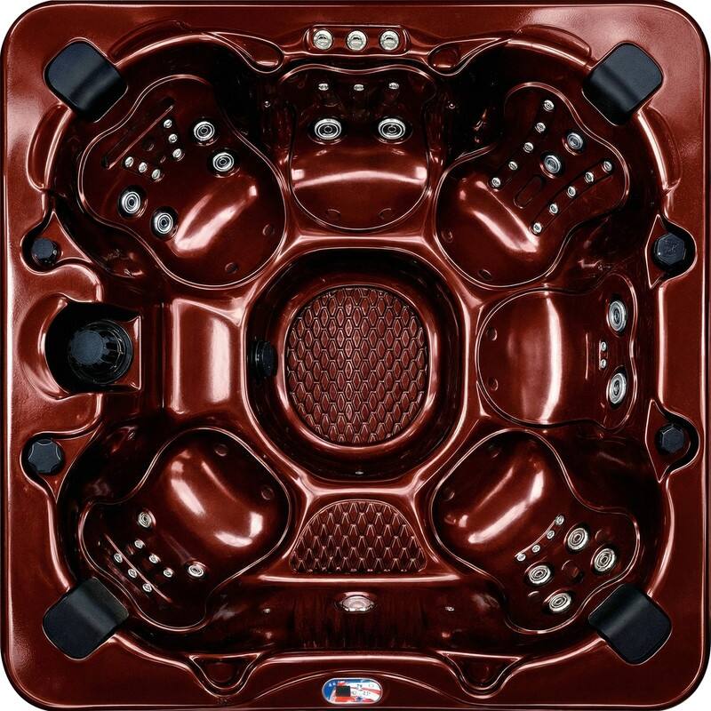 American Spas 7-Person 45-Jet Premium Acrylic Bench Spa Standard Hot Tub with Ozonator and Bluetooth Sound System